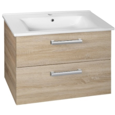  Sapho AQUALINE VEGA mosdótartó szekrény, 2 fiók, 72x57,6x43,8cm, platinatölgy (VG873) fürdőszoba bútor