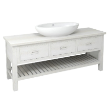  Sapho BRAND mosdótartó szekrény, 3 fiókkal, 160x73x50cm, antik fehér (BA162) fürdőszoba bútor