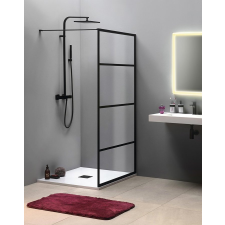 Sapho CURE BLACK fix zuhanyfal, 800mm, matt fekete kád, zuhanykabin