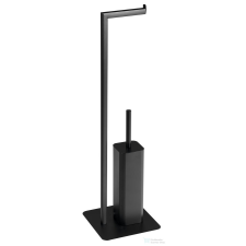 Sapho FELIX álló WC-kefe és WC-papírtartó, matt fekete (133214) fürdőszoba kiegészítő