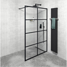  SAPHO GELCO CURE BLACK fix zuhanyfal, 1400mm, matt fekete (CB140) kád, zuhanykabin