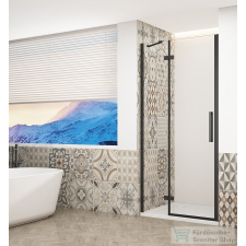Sapho GELCO TRINITY BLACK zuhanyajtó, 1100mm, transzparent üveg, balos (GT1211CL-B) kád, zuhanykabin