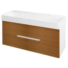 Sapho MEDIENA mosdótartó szekrény, 2 fiókkal, 117x50,5x48,5cm, matt fehér/natúr tölgy (MD122) fürdőszoba bútor