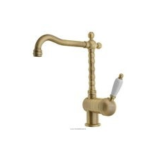 Sapho SAPHO KIRKÉ WHITE Mosogató-csaptelep, fehér karral, bronz (KI14BB)- csaptelep