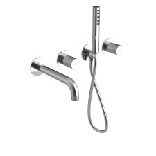 Sapho ULTRATAP falbasüllyeszthető csaptelep. kifolyócsővel és kézizuhannyal. 2-irányú. króm csaptelep