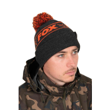 Sapka - Fox Collection Bobbles Black & Orange bojtos meleg sapka (CHH021) horgászkiegészítő