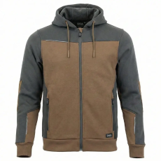 Sara Comfort Plus Kapucnis Munkás Pulóver Barna/Sötétszürke - 2XL