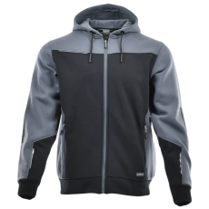 Sara Comfort Plus Kapucnis Munkás Pulóver Fekete/Szürke - M