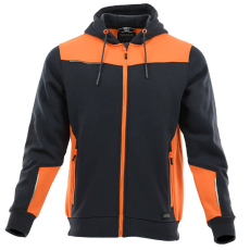 Sara Comfort Plus Kapucnis Munkás Pulóver Sötétszürke/Narancs - 3XL