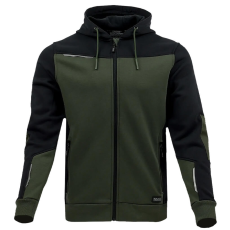 Sara Comfort Plus Kapucnis Munkás Pulóver Zöld/Fekete