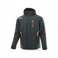 Sara Comfort Winter bélelt softshell hosszú kabát s.szürke - narancs munkaruha
