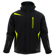 Sara Comfort Winter Bélelt Softshell Munkás kabát Fekete/Sárga - 3XL