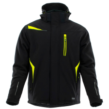 Sara Comfort Winter Bélelt Softshell Munkás kabát Fekete/Sárga - M munkaruha
