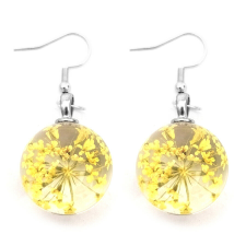  Sárga virág fülbevaló, választható arany vagy ezüst színű akasztóval fülbevaló