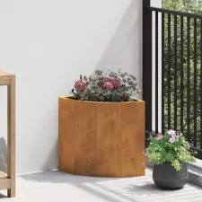  Sarok Virágtartó Rozsdás 30 x 30 x 35 cm időjárásálló acél kerti tárolás