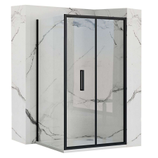 Sarok zuhanykabin Rapid Fold - Fekete - 80x195 cm kád, zuhanykabin