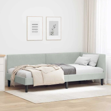 Sarokágy keret Egyéb Világosszürke 100 x 200 cm Velúr és műnyír ágy és ágykellék