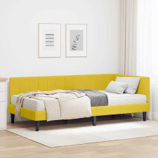 Sarokágy keret matracmal fejtámlával Sárga 90 x 200 cm Bársony ágy és ágykellék