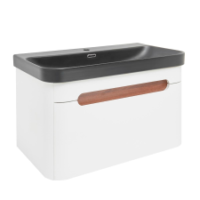  SAT Fusion 77,5x43x45 cm matt fehér SATFUSION80WBKM mosdószekrény mosdókagylóval SATFUSION80WBKM fürdőszoba bútor