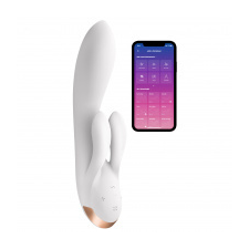 Satisfyer Double Flex intelligens csikló és G-pont vibrátor fehér vibrátorok