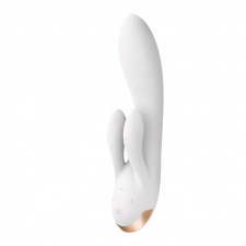 Satisfyer Double Flex - okos, dupla nyuszis vibrátor (fehér) vibrátorok
