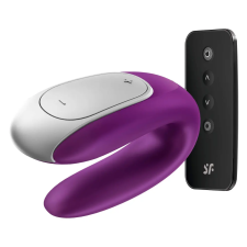 Satisfyer Double Fun - okos, akkus, vízálló, rádiós párvibrátor (lila) vibrátorok