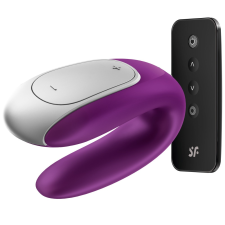 Satisfyer Double Fun párvibrátor, távirányítóval (lila) (APP-os) vibrátorok
