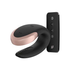 Satisfyer Double Love - okos, vízálló, rádiós párvibrátor (fekete) vibrátorok
