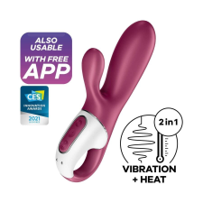  Satisfyer Hot Bunny - okos, csiklókaros melegítő vibrátor (piros) vibrátorok