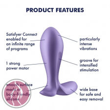 Satisfyer Intensity Plug análvibrátor (lila) (APP-os) vibrátorok