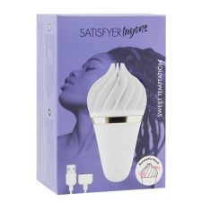 Satisfyer Lay-On Sweet Treat forgófejes csiklóizgató (fehér) vibrátorok
