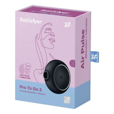 Satisfyer Pro To Go 3. léghullámos csiklóizgató, vibrációval (fekete) vibrátorok