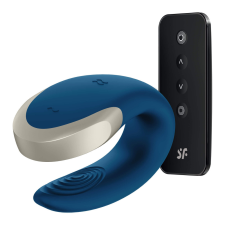 Satisfyer Satisfyer Double Love - okos, akkus, vízálló, rádiós párvibrátor (kék) vibrátorok