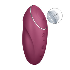Satisfyer Tap &amp; Climax 1 - 2in1 vibrátor és csiklóizgató (piros) vibrátorok