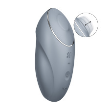Satisfyer Tap &amp; Climax 1 - 2in1 vibrátor és csiklóizgató (szürke) vibrátorok