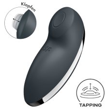 Satisfyer Tap & Climax 2 - 2in1 csiklóizgató és vibrátor (szürke) vibrátorok