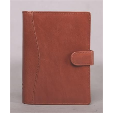 SATURNUS Kalendárium, gyűrűs, betétlapokkal, "M", marhabőr, SATURNUS, "212", barna naptár, kalendárium