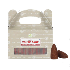 SATYA White Sage BackFlow (Fehér Zsálya) Lefelé Folyó Kúpfüstölő (24db) füstölő