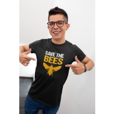 Save the bees fekete póló egyedi ajándék