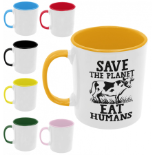 Save the planet eat humans - Színes Bögre bögrék, csészék