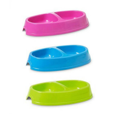Savic Picnic Twin - Dupla tál (vegyes színekben) 2x0.4l (30.5x17cm) kutyatál