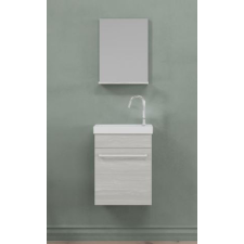  Savini Due PERLA 40 alsószekrény + mosdó 43x23,5cm + tükör polcos 36,5x48cm, fehér fürdőszoba bútor