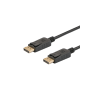 Savio CL-136 Displayport 1.2 - Displayport 1.2 Kábel 2m - Fekete