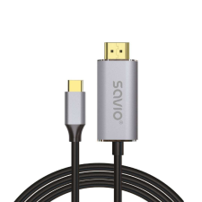 Savio CL-170 HDMI apa - USB-C apa Adat kábel - Fekete (1m) kábel és adapter