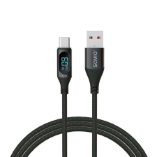 Savio CL-172 USB - USB-C kábel 1m fekete kábel és adapter