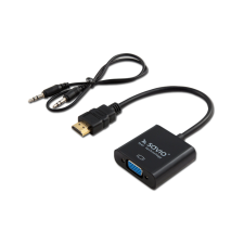 Savio CL-23/B HDMI apa - VGA anya adapter + audió csatlakozóval kábel és adapter