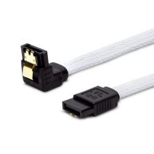 Savio GAK-03 SATA III kábel 30cm fehér, derékszögű kábel és adapter