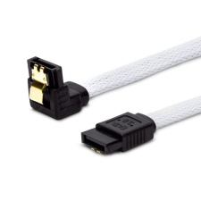 Savio GAK-03 SATA III kábel 30cm fehér, derékszögű (GAK-03) kábel és adapter