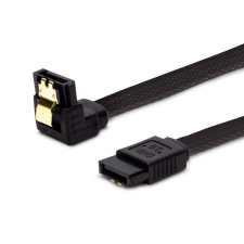 Savio GAK-04 SATA III kábel 30cm fekete, derékszögű (GAK-04) kábel és adapter