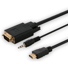 Savio HDMI VGA/D-Sub + Jack Átalakító Fekete 1.8m CL-104 kábel és adapter